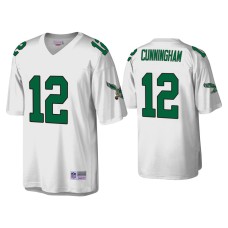 Men Philadelphia Eagles #12 Randall Cunningham White Throwback Legacy Replica Jersey