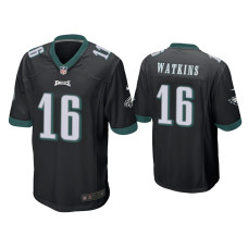 Men Philadelphia Eagles #16 Quez Watkins Black Game Jersey