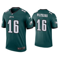 Men Philadelphia Eagles #16 Quez Watkins Green Legend Jersey