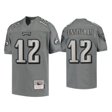 Men Philadelphia Eagles #12 Randall Cunningham Charcoal 2004 Metal Replica Jersey