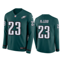 Men Philadelphia Eagles #23 Rodney McLeod Green Therma Long Sleeve Jersey