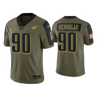 Men Philadelphia Eagles #90 Ryan Kerrigan Olive 2021 Salute To Service Limited Jersey