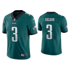 Men Philadelphia Eagles #3 Steven Nelson Vapor Limited Green Jersey