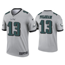 Men Philadelphia Eagles #13 Travis Fulgham Silver Inverted Legend Jersey