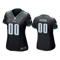 Women Philadelphia Eagles #00 Black Custom Nike Game Jersey