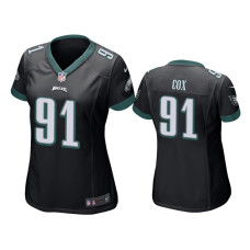 Women Philadelphia Eagles #91 Black Fletcher Cox Nike Game Jersey