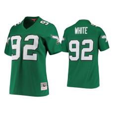 Women Philadelphia Eagles #92 Reggie White Kelly Green 1990 Legacy Replica Jersey