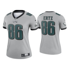 Women Philadelphia Eagles #86 Zach Ert Silver Inverted Legend Jersey