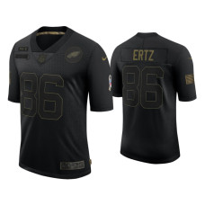 Men Philadelphia Eagles #86 Zach Ertz Black 2020 Salute to Service Limited Jersey