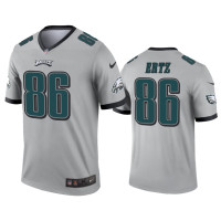 Men Philadelphia Eagles #86 Zach Ertz Silver Inverted Legend Jersey