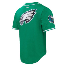 Jalen Hurts Philadelphia Eagles Pro Standard Mesh Baseball Button-Up T-Shirt - Kelly Green