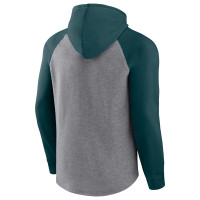 Philadelphia Eagles Fanatics Branded By Design Raglan Pullover Hoodie - Heathered Gray/Midnight Green