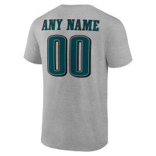 Philadelphia Eagles Fanatics Branded Team Authentic Custom T-Shirt - Heathered Gray