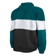 Philadelphia Eagles New Era Big & Tall Current Colorblock Pullover Hoodie - Midnight Green